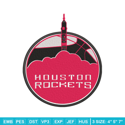 Houston Rockets logo embroidery design, NBA embroidery, Sport embroidery,Embroidery design,Logo sport embroidery.