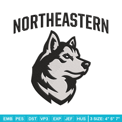 Northeastern University embroidery design, NCAA embroidery, Sport embroidery, logo sport embroidery, Embroidery design.