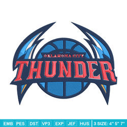 Oklahoma Thunder logo embroidery design,NBA embroidery,Sport embroidery,Embroidery design, Logo sport embroidery.