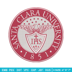 Santa Clara University logo embroidery design, NCAA embroidery, Sport embroidery,Logo sport embroidery,Embroidery design