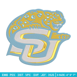 Southern University logo embroidery design, NCAA embroidery, Sport embroidery, Logo sport embroidery,Embroidery design