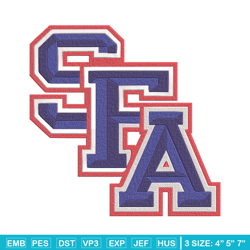 Stephen F. Austin logo embroidery design, NCAA embroidery,Embroidery design,Logo sport embroidery,Sport embroidery