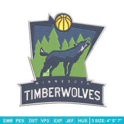 Timberwolves basketball embroidery design, NBA embroidery, Sport embroidery, Embroidery design,Logo sport embroidery