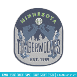 Timberwolves design embroidery design, NBA embroidery, Sport embroidery, Embroidery design, Logo sport embroidery