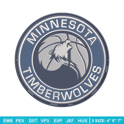 Timberwolves logo embroidery design, NBA embroidery, Sport embroidery, Embroidery design, Logo sport embroidery.