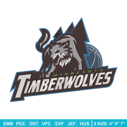 Timberwolves logo embroidery design, NBA embroidery, Sport embroidery, Embroidery design, Logo sport embroidery