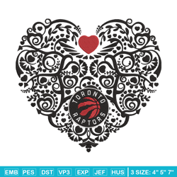 Toronto Raptors heart embroidery design, NBA embroidery, Sport embroidery,Embroidery design, Logo sport embroidery.