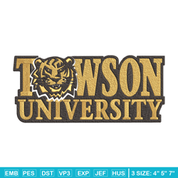 Towson University logo embroidery design,NCAA embroidery,Embroidery design, Logo sport embroidery, Sport embroidery.