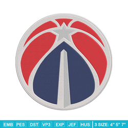 Washington Wizards ball embroidery design, NBA embroidery, Sport embroidery,Embroidery design , Logo sport embroidery.