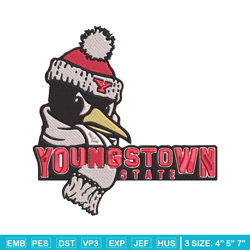 Youngstown State logo embroidery design, NCAA embroidery,Sport embroidery, Embroidery design,Logo sport embroidery