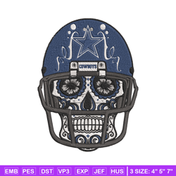 Dallas Cowboys Skull Helmet embroidery design, Dallas Cowboys embroidery, NFL embroidery, logo sport embroidery.
