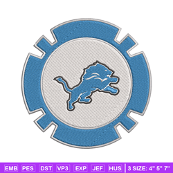 Detroit Lions Poker Chip Ball embroidery design, Lions embroidery, NFL embroidery, sport embroidery, embroidery design.