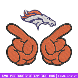 Foam Finger Denver Broncos embroidery design, Denver Broncos embroidery, NFL embroidery, logo sport embroidery.