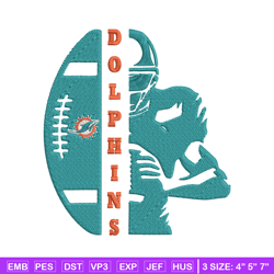 Football Player Miami Dolphins embroidery design, Miami Dolphins embroidery, NFL embroidery, sport embroidery.