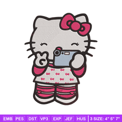 Hello kitty selfie Embroidery Design, Hello kitty Embroidery, Embroidery File, Anime Embroidery, Digital download