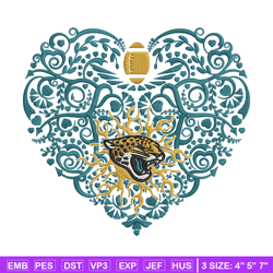 Jacksonville Jaguars Heart embroidery design, Jacksonville Jaguars embroidery, NFL embroidery, logo sport embroidery. (3