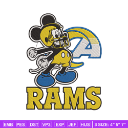 Los Angeles Rams Mickey Mouse embroidery design, Rams embroidery, NFL embroidery, sport embroidery, embroidery design.