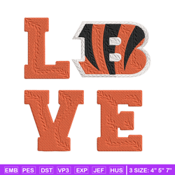 Love Cincinnati Bengals embroidery design, Bengals embroidery, NFL embroidery, sport embroidery, embroidery design.