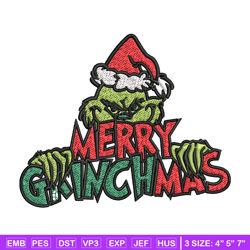 Merry christmas Grinch Embroidery design, Grinch christmas Embroidery, Grinch design, Embroidery File, Instant download.