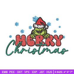 Merry Grinch Embroidery design, Grinch Merry Christmas Embroidery, Grinch design, Embroidery File, Digital download