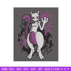 Mewtwo poster Embroidery Design, Pokemon Embroidery, Embroidery File, Anime Embroidery, Anime shirt, Digital download