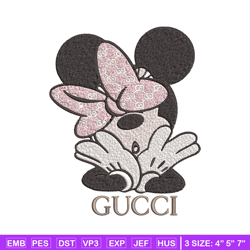 Minnie mouse Embroidery Design, Gucci Embroidery, Brand Embroidery, Logo shirt, Embroidery File, Digital download