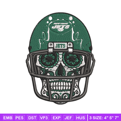New York Jets Skull Helmet embroidery design, Jets embroidery, NFL embroidery, logo sport embroidery, embroidery design.
