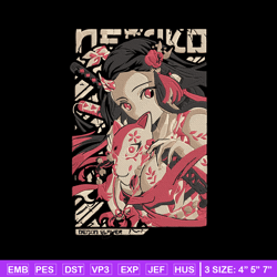 Nezuko poster Embroidery Design, Demon slayer Embroidery, Embroidery File, Anime Embroidery, Digital download