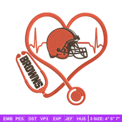 Stethoscope Cleveland Browns embroidery design, Browns embroidery, NFL embroidery, sport embroidery, embroidery design.