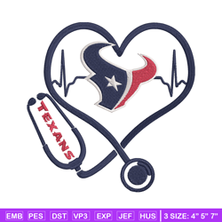Stethoscope Houston Texans embroidery design, Texans embroidery, NFL embroidery, sport embroidery, embroidery design.