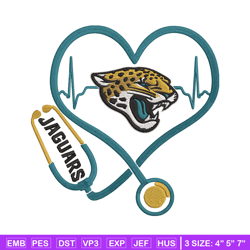 Stethoscope Jacksonville Jaguars embroidery design, Jacksonville Jaguars embroidery, NFL embroidery, sport embroidery.