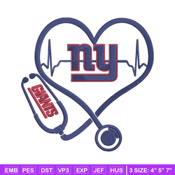 Stethoscope New York Giants embroidery design, Giants embroidery, NFL embroidery, sport embroidery, embroidery design.