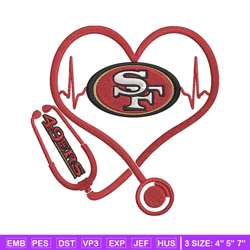 Stethoscope San Francisco 49ers embroidery design, 49ers embroidery, NFL embroidery, sport embroidery, embroidery design