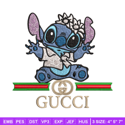 Stitch baby gucci Embroidery Design, Gucci Embroidery, Embroidery File, Logo shirt, Sport Embroidery, Digital download.