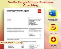 Editable Wells Fargo Business Statement Template