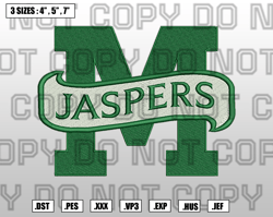 manhattan jaspers logo embroidery design, men's basketball teams embroidery designs, digital download