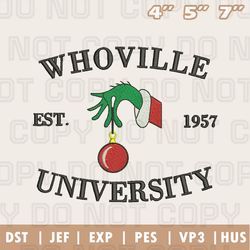 Whoville University Embroidery Machine Design, Christmas Embroidery Design, Instant Download