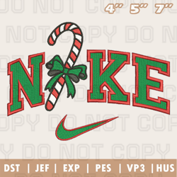 Nike Lick Itself Christmas Candy Cane Embroidery Machine Design, Christmas Embroidery Design, Instant Download
