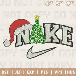 nike santa hat embroidery machine design, christmas embroidery design, instant download
