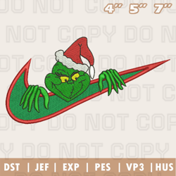 Nike X Grinch Embroidery Machine Design, Christmas Embroidery Design, Instant Download