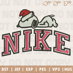 Snoopy Nike Christmas Embroidery Machine Design, Christmas Embroidery Design, Instant Download