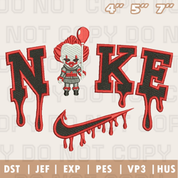 nike pennywise balloon embroidery machine design, pennywise embroidery design, instant download
