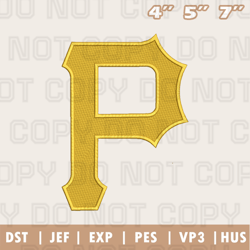 Pittsburgh Pirates Embroidery Machine Design, MLB Embroidery Design, Instant Download