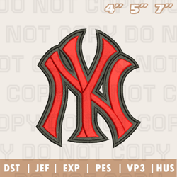 New York Yankees Logo 3D Embroidery Machine Design, MLB Embroidery Design, Instant Download