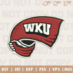Western Kentucky Hilltoppers Embroidery Machine Design, NFL Embroidery Design, Instant Download
