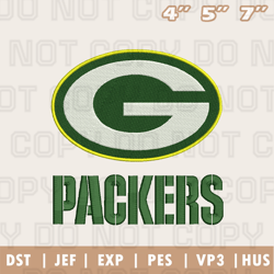Green Bay Packers Embroidery Machine Design, NFL Embroidery Design, Instant Download