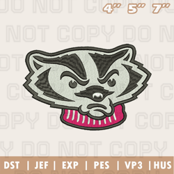 Wisconsin Badgers Mascot Embroidery Machine Design, NFL Embroidery Design, Instant Download