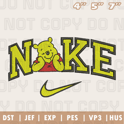 Nike Winnie The Pooh Embroidery Machine Design, Nike Embroidery Design, Instant Download