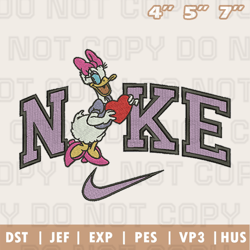 Nike Disney Daisy Duck Embroidery Machine Design, Nike Embroidery Design, Instant Download