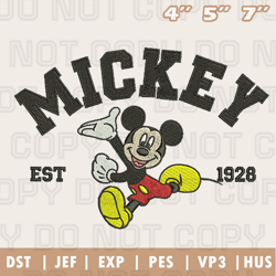 Mickey Mouse Est 1928 Embroidery Machine Design, Disney Embroidery Design, Instant Download